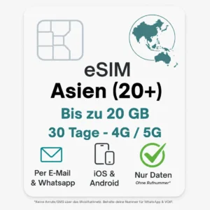 Asien eSIM (20 Länder)