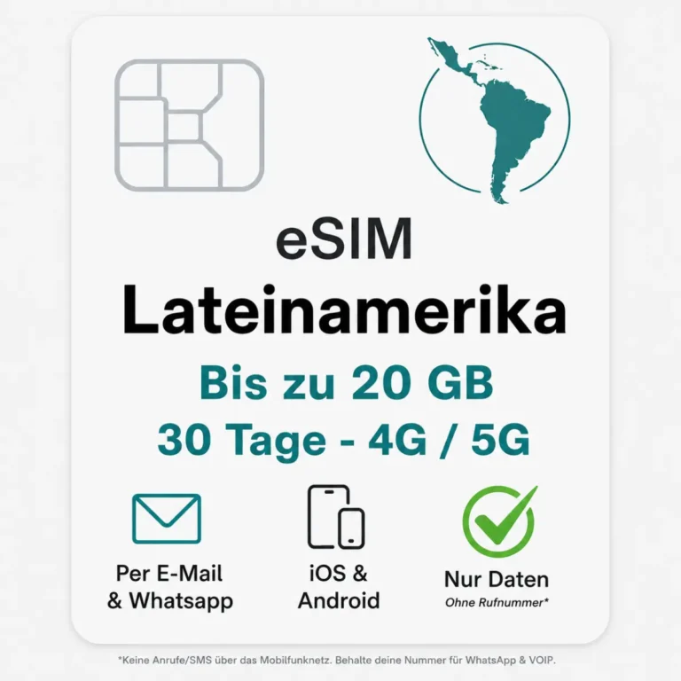 Латинская Америка eSIM (17+ стран) – Дорожная eSIM от POVNOMAD