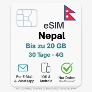 eSIM Nepal Povnomad Reise SIM