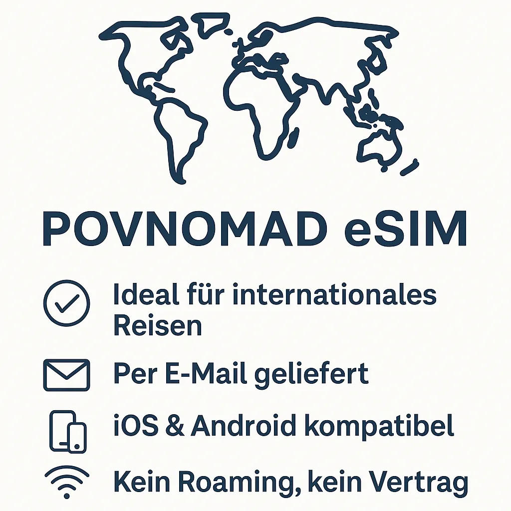 Povnomad eSIM für Reisen Digitale Nomaden