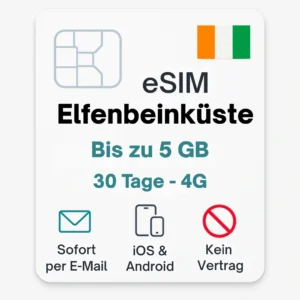 eSIM Elfenbeinküste Daten Reise SIM