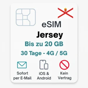 eSIM Jersey Daten Reise SIM povnomad