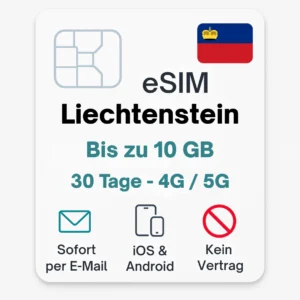 eSIM Liechtenstein Daten Reise SIM povnomad