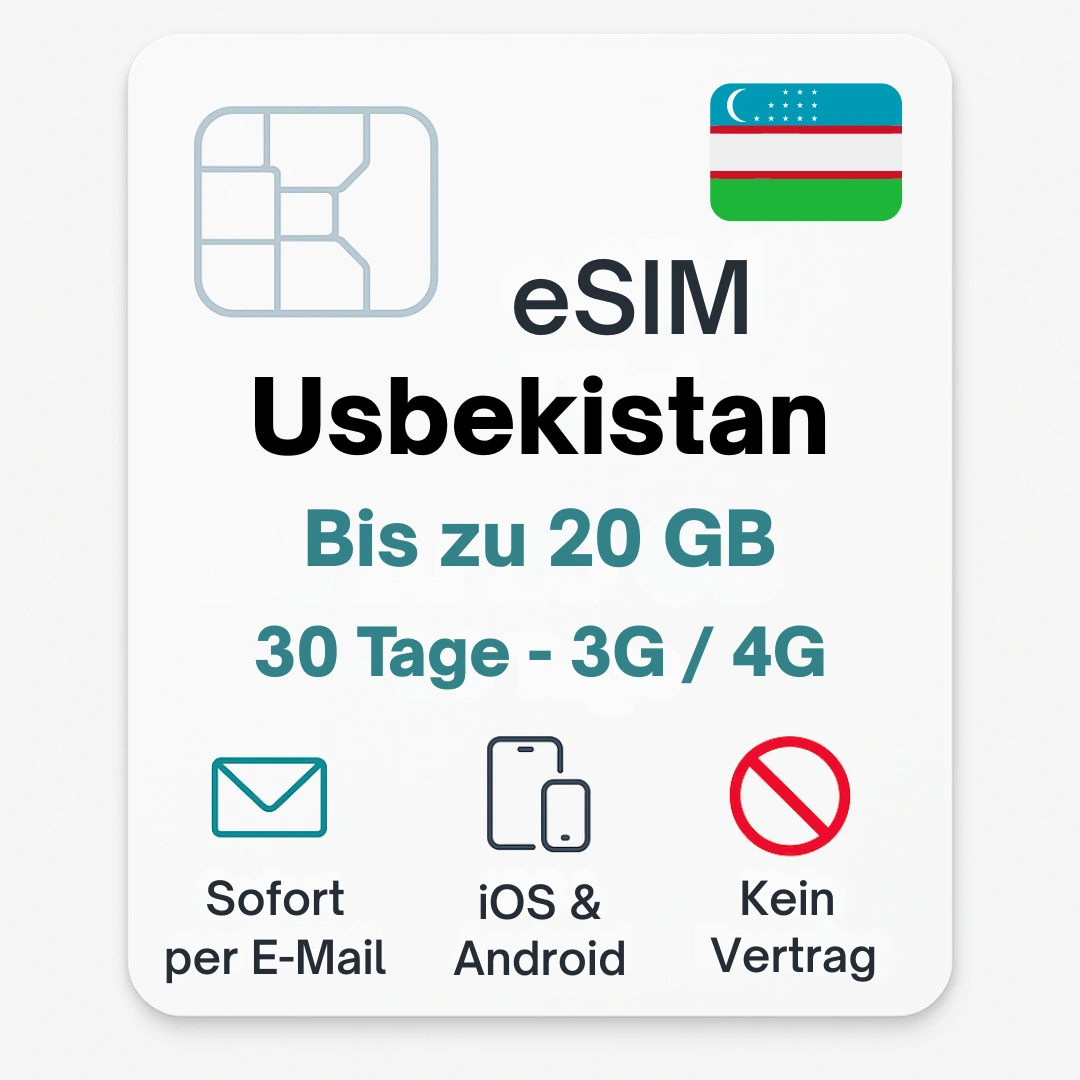 eSIM Usbekistan Daten Reise SIM povnomad