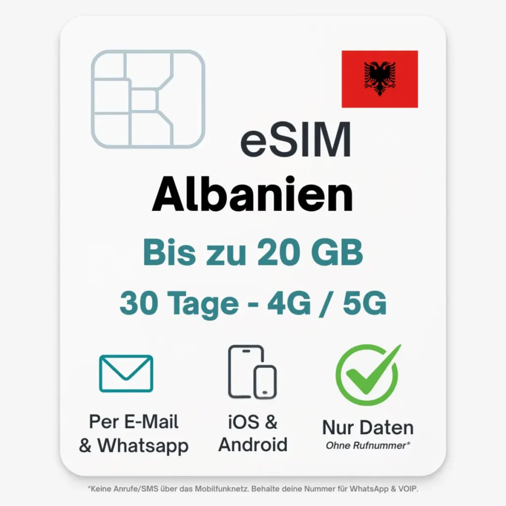 Albanien eSIM – Reise-eSIM von POVNOMAD