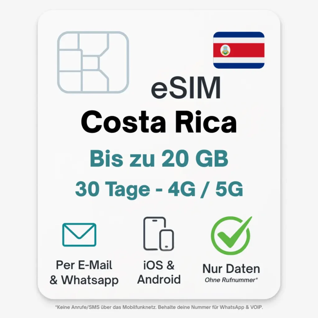 Costa Rica eSIM – Reise-eSIM von POVNOMAD