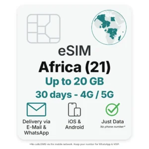 Africa eSIM (21 countries) – POVNOMAD product card