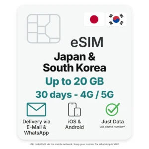 Japan & South Korea eSIM – POVNOMAD product card