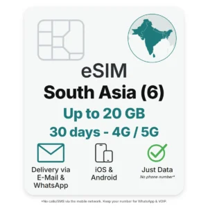 South Asia eSIM (6 countries) – POVNOMAD product card